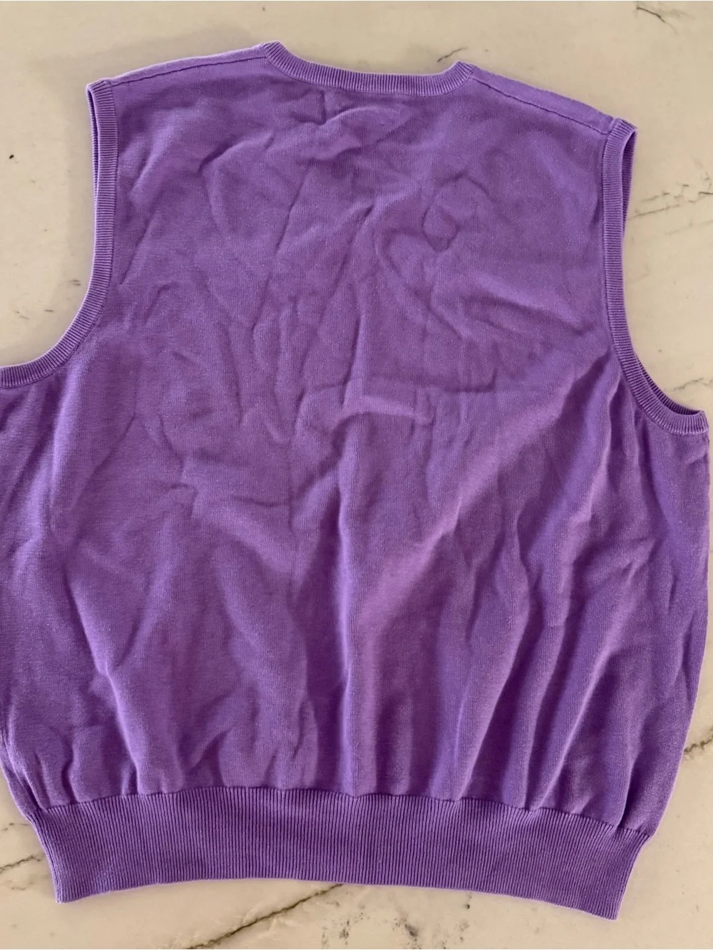 Polo Golf Ralph Lauren Vest Shirt Mens XL Purple Cotton Cashmere Golf Pocono